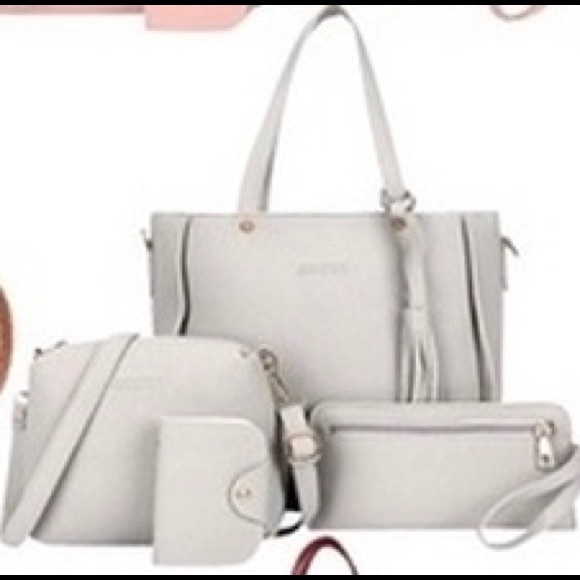Handbags - 4 piece handbag, crossbody, wristlet & card holder